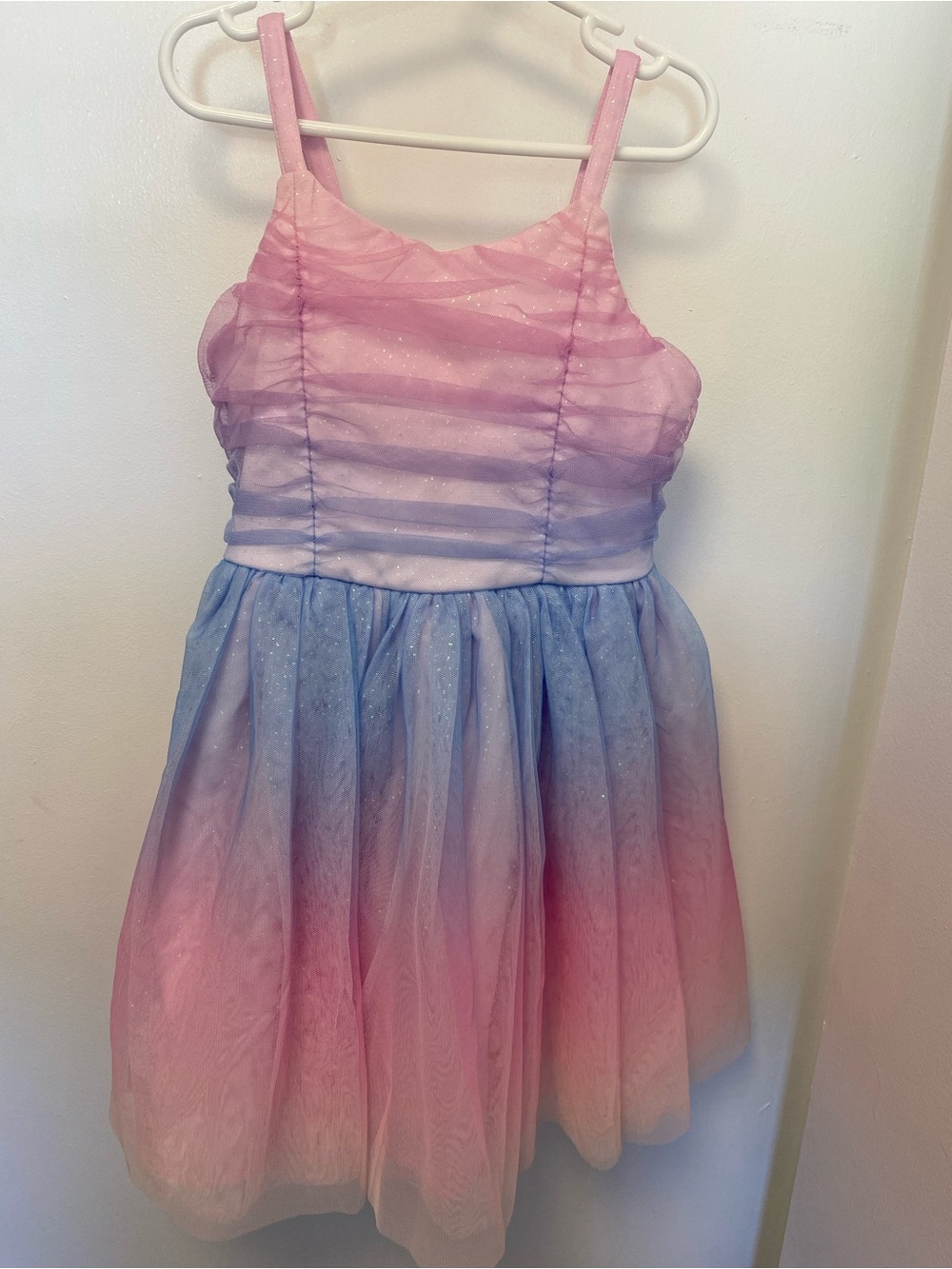 Cat & Jack Pink and Blue Glitter Tulle Dress